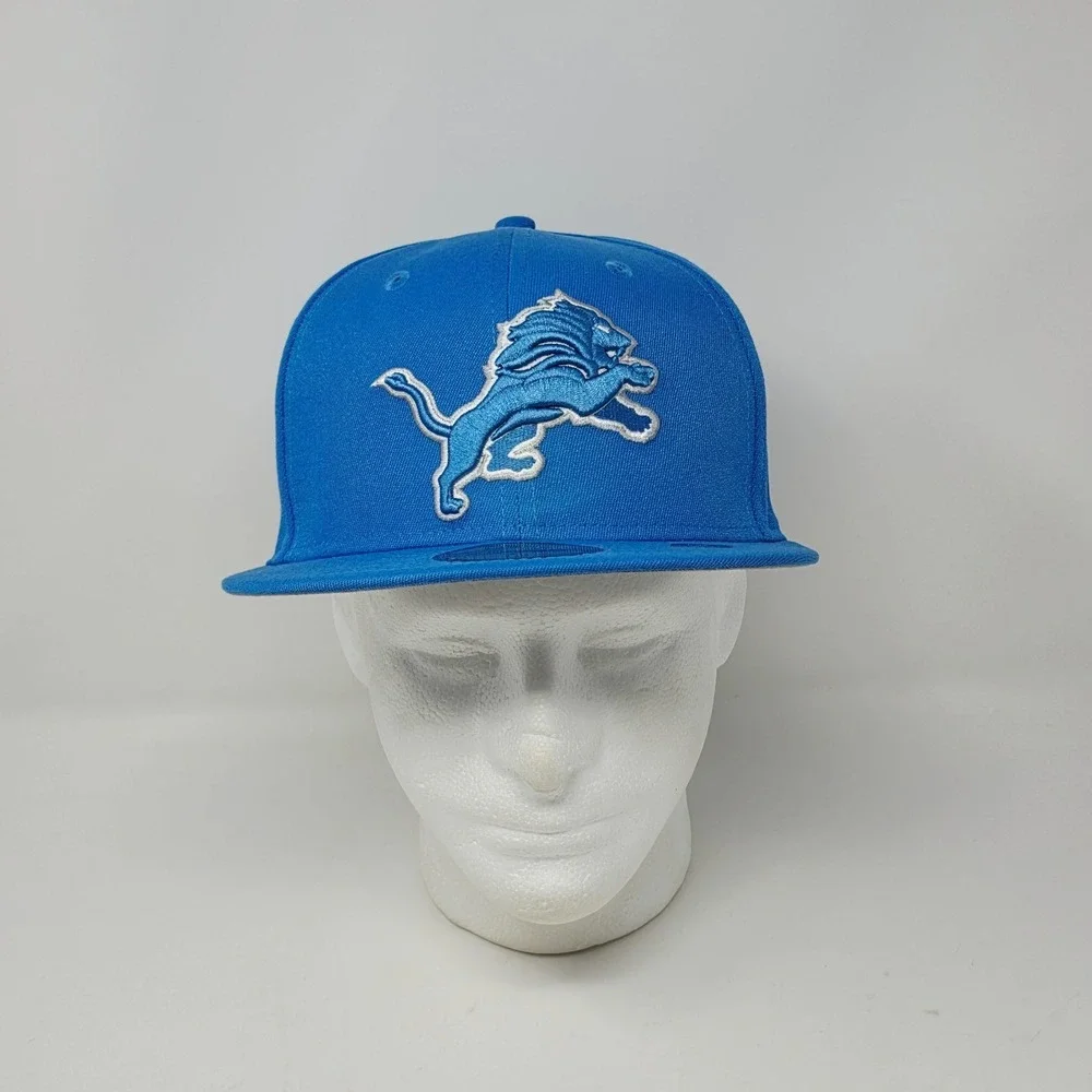 New Era 59FIFTY Detroit Lions Mens Size 7 3/8 Core Classic Logo Blue Hat Cap NFL